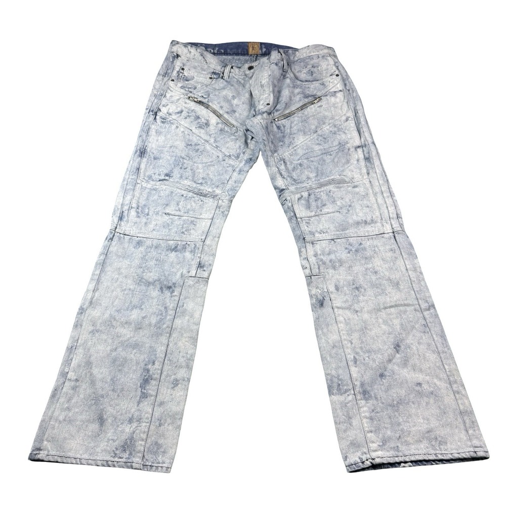 PRPS Barracuda Bleach Wash Straight Fit Men's Jeans Size 40x34 Moto